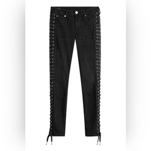 True Religion Black Lace-Up Women Jeans